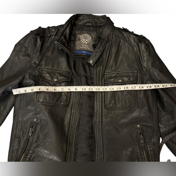 Vince Camuto Mens Motorcycle Jacket Leather - Picture 10 of 13